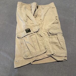 Abercrombie Fitch Mens Cargo Shorts Heavy Cotton‎ Size 30 Distressed Pockets